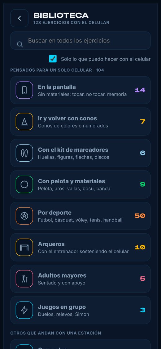 Biblioteca de ejercicios de la app
